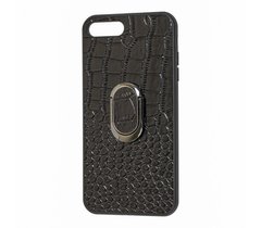 Чохол для iPhone 7 Plus / 8 Plus Genuine Leather Croco чорний