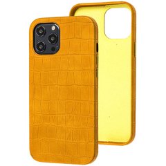 Кожаный чехол Croco Leather для Apple iPhone 12 Pro / 12 (6.1"") Yellow
