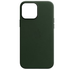 Кожаный чехол Leather Case (AAA) для Apple iPhone 13 Pro Max Зеленый / Sequoia Green