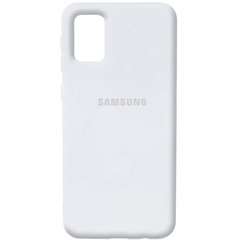 Чехол для Samsung A02s Silicone Full с закрытым низом и микрофиброй Белый / White