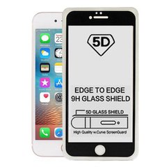 5D стекло для Apple Iphone 6/6s Черное - Клей по всей плоскости, Черный