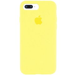 Чехол для Apple iPhone 7 plus / 8 plus Silicone Case Full с микрофиброй и закрытым низом (5.5"") Желтый / Pollen