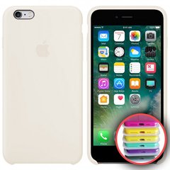 Чохол silicone case for iPhone 6 / 6s з мікрофіброю і закритим низом White / Білий