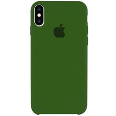 Чохол silicone case for iPhone XS Max Army green / Зелений