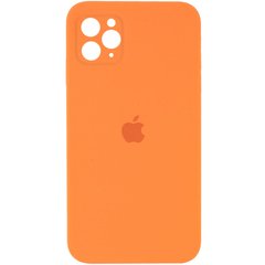 Чехол для Apple iPhone 11 Pro Max Silicone Full camera закрытый низ + защита камеры (Оранжевый / Papaya)