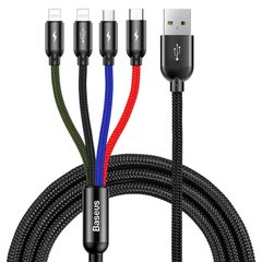 Кабель Baseus combo Fast Micro USB+2Lightning+Type-C |1.2M, 3.5A| Black, Black