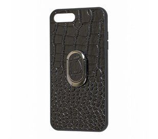Чохол для iPhone 7 Plus / 8 Plus Genuine Leather Croco чорний