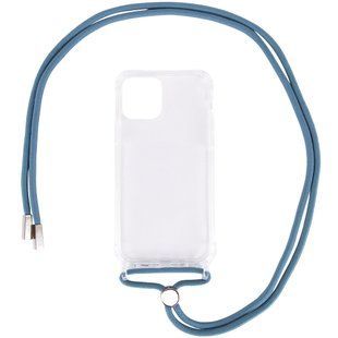 Чехол TPU Crossbody Transparent для Apple iPhone 12 Pro Max (6.7"") Зеленый / Pine green (Ремешок через плечо)