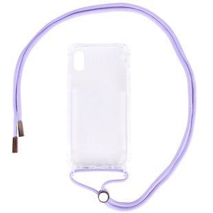 Чохол TPU Crossbody Transparent для Apple iPhone XR (6.1 "") Бузковий