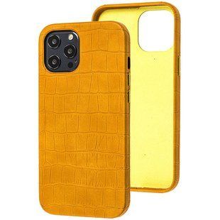 Шкіряний чохол Croco Leather для Apple iPhone 12 Pro / 12 (6.1 "") Yellow