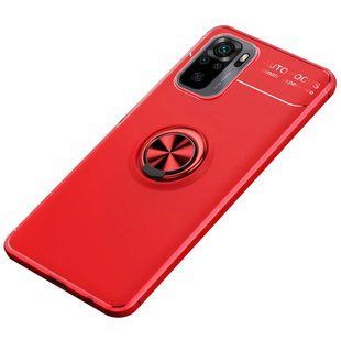 TPU чехол Deen ColorRing под магнитный держатель (opp) для Xiaomi Redmi Note 10 / Note 10s Красный / Красный