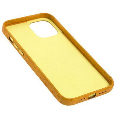 Кожаный чехол Croco Leather для Apple iPhone 12 Pro / 12 (6.1"") Yellow