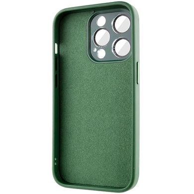 Чехол для iPhone 11 Pro Max Стеклянный матовый + стекло на камеру с микрофиброй TPU+Glass Sapphire Midnight Forest green
