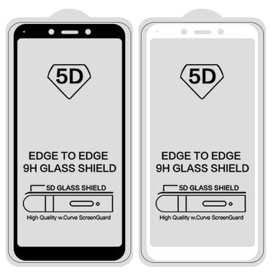 5D стекло для Xiaomi Redmi 6 / 6a Черное - Полный клей / Full Glue