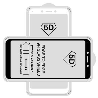 5D скло для Xiaomi Redmi 6 / 6a Чорне - Повний клей / Full Glue
