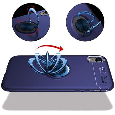 TPU чехол Deen ColorRing под магнитный держатель (opp) для Apple iPhone XR (6.1"") Синий / Синий