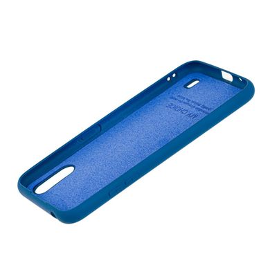 Чехол для Samsung Galaxy A01 (A015) Silicone Full синий c закрытым низом и микрофиброю