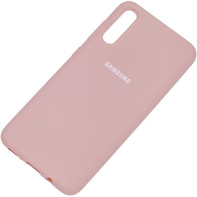 Чехол для Samsung Galaxy A50 / A50s / A30s Silicone Full бледно-розовый c закрытым низом и микрофиброю