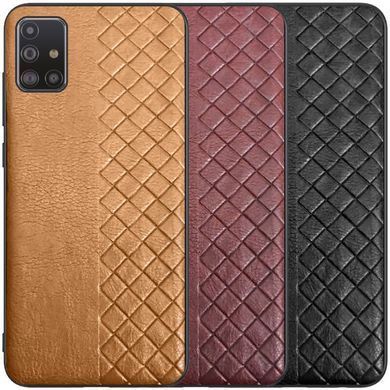 Кожаная накладка WeaveSide (PU) для Samsung Galaxy M31s Темно-коричневый