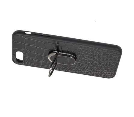 Чехол для iPhone 7 Plus / 8 Plus Genuine Leather Croco черный