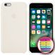 Чехол silicone case for iPhone 6/6s с микрофиброй и закрытым низом White / Белый