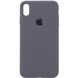 Чехол silicone case for iPhone X/XS с микрофиброй и закрытым низом Dark Grey