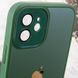 Чехол для iPhone 11 Стеклянный матовый + стекло на камеру с микрофиброй TPU+Glass Sapphire Midnight Forest green