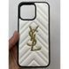 Чехол для Iphone 16 Pro Max Leather YSL White-Black