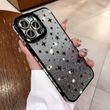 Чехол 2в1 с блестками, стразами для Iphone 14 North Stars case Black