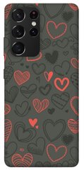 Чохол для Samsung Galaxy S21 Ultra PandaPrint Милі серця патерн