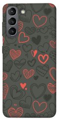 Чехол для Samsung Galaxy S21 PandaPrint Милые сердца паттерн