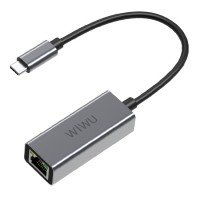 Переходник LAN - Wiwu Alpha USB Type-C to RJ45 Ethernet LAN Adapter для MacBook | Grey