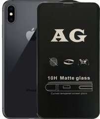 Матовое 5D стекло для Iphone X/Xs Black Черное - Полный клей