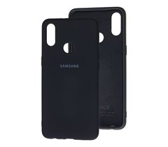 Чехол для Samsung Galaxy A10s (A107) Silicone Full черный  c закрытым низом и микрофиброю
