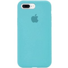 Чехол для Apple iPhone 7 plus / 8 plus Silicone Case Full с микрофиброй и закрытым низом (5.5"") Бирюзовый / Marine Green