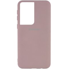 Чохол для Samsung Galaxy S21 Ultra Silicone Full з закритим низом і мікрофіброю Рожевий / Pink Sand