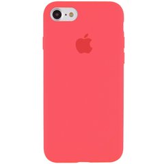 Чохол silicone case for iPhone 7/8 з мікрофіброю і закритим низом Кавуновий / Watermelon red
