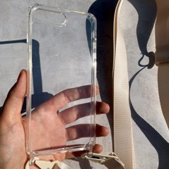 Чехол для iPhone 7 Plus/8 Plus прозрачный с ремешком Antique White