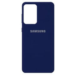 Чехол для Samsung Galaxy A72 4G / A72 5G Silicone Full Темно-синий с закрытым низом и микрофиброй