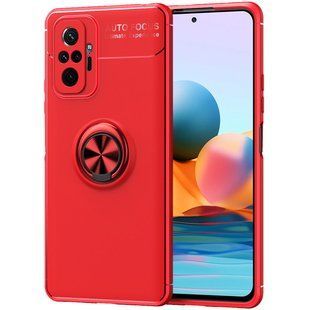 TPU чехол Deen ColorRing под магнитный держатель (opp) для Xiaomi Redmi Note 10 Pro Красный / Красный