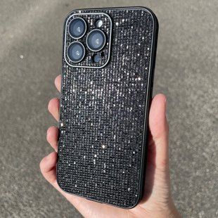 Чохол з блискітками, стразами для iPhone 13 Galaxy case Black