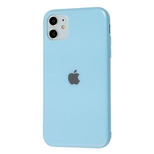 Чехол для iPhone 11 New glass "синий"