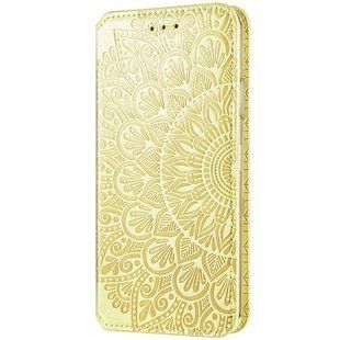 Кожаный чехол книжка GETMAN Mandala (PU) для Samsung Galaxy M51 (Желтый)