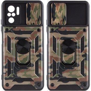 Ударопрочный чехол Camshield Serge Ring Camo для Xiaomi Redmi Note 10 / Note 10s / Poco M5s Коричневый / Army Brown