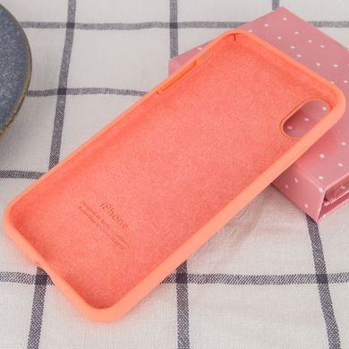 Чехол для Apple iPhone XR (6.1"") Silicone Case Full с микрофиброй и закрытым низом Оранжевый / Nectarine