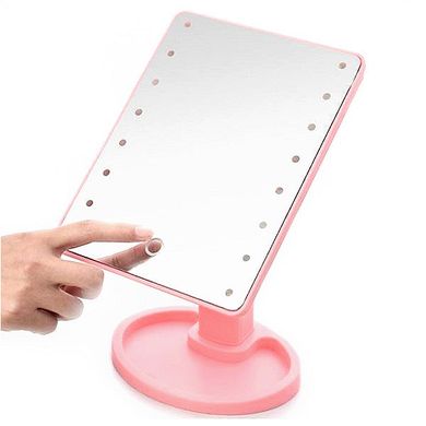 Зеркало настольное с подсветкой LED – бренд Large Led Mirror РОЗОВОЕ