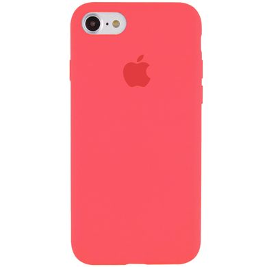 Чехол silicone case for iPhone 7/8 с микрофиброй и закрытым низом Арбузный / Watermelon red