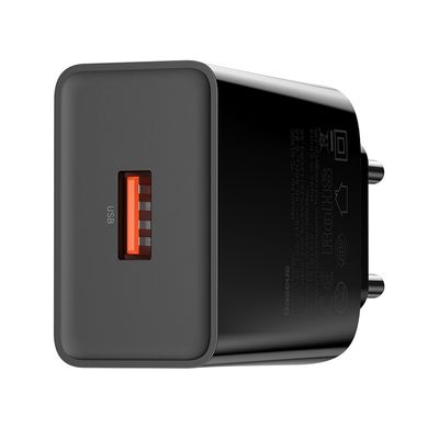 Адаптер мережевий BASEUS Speed ​​Mini QC single U Quick Charger | 1USB, 3A, QC3.0, 18W | чорний