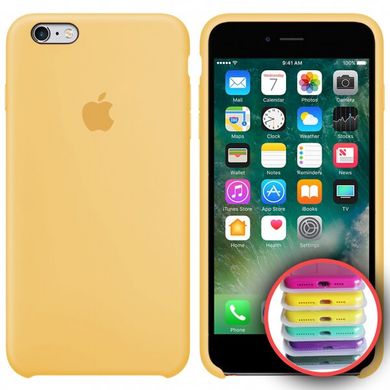 Чохол silicone case for iPhone 6 / 6s з мікрофіброю і закритим низом Yellow / Жовтий