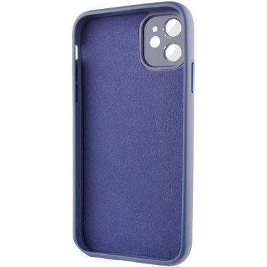Чехол для iPhone 11 Стеклянный матовый + стекло на камеру с микрофиброй TPU+Glass Sapphire Midnight Deep navy